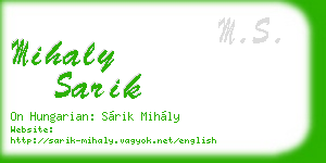 mihaly sarik business card