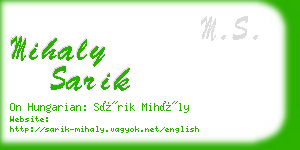 mihaly sarik business card